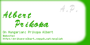 albert prikopa business card